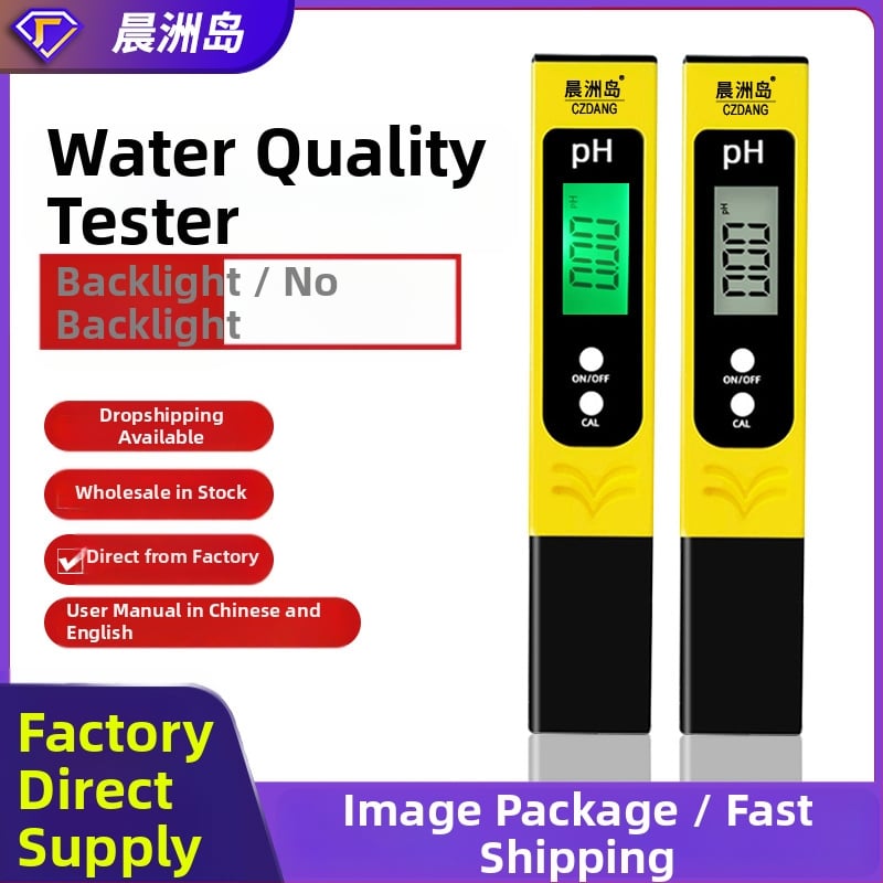 Chenzhou Island Prenosný analyzátor kvality vody pre meranie pH a slanosti – rozsah pH 0.0–14.0, presnosť 0.1 pH, napájanie 3V