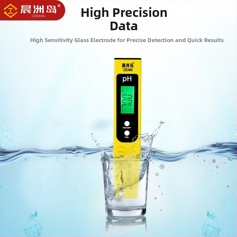 Chenzhou Island Prenosný analyzátor kvality vody pre meranie pH a slanosti – rozsah pH 0.0–14.0, presnosť 0.1 pH, napájanie 3V
