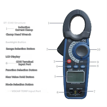 AC digitálny klešťový ampermeter 1000A Huashengchang DT-3340