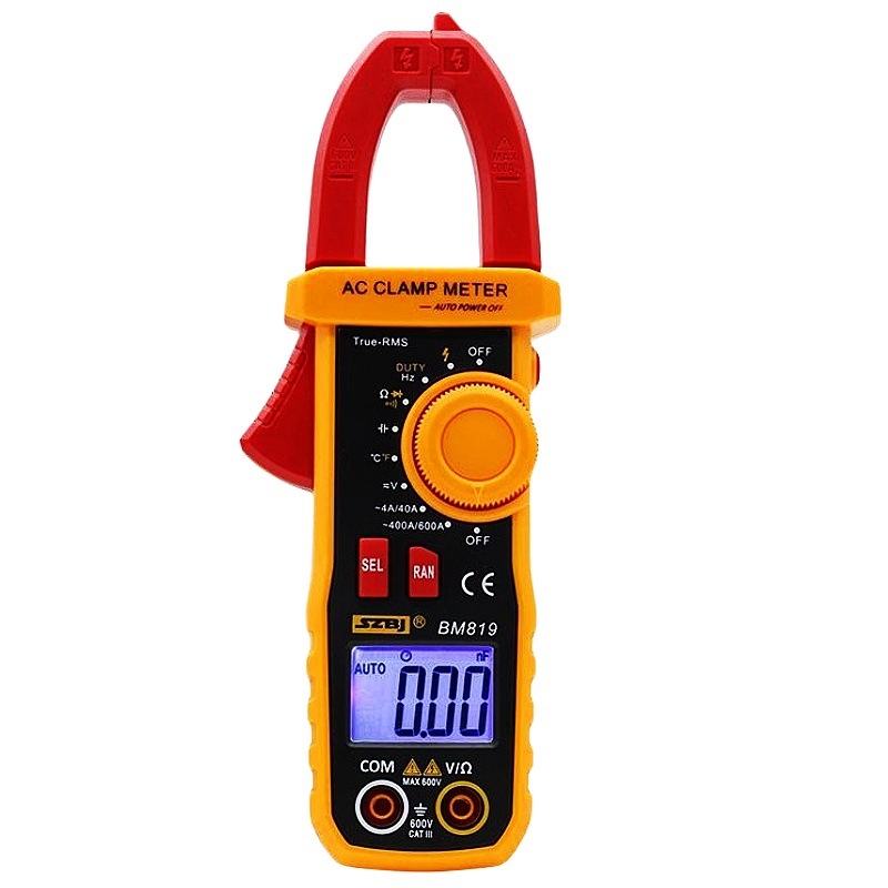 Digitálny klešťový merací prístroj BM819 – AC/DC prúd, rozsah 600 A, teplota