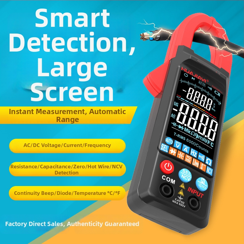 Kliešťový multimeter s veľkým displejom, viacfunkčný, automatický, proti pripáleniu
