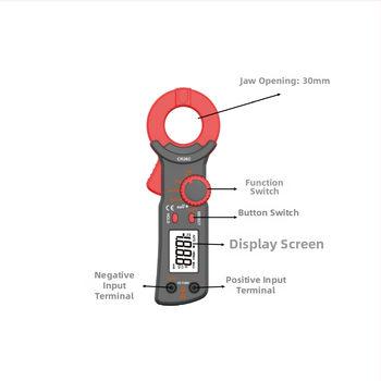 NJTY Digitálny klešťový merací prístroj T26C – 3,5‑miestny displej, Ručné nastavenie rozsahu, Únikový prúd, Uloženie údajov
