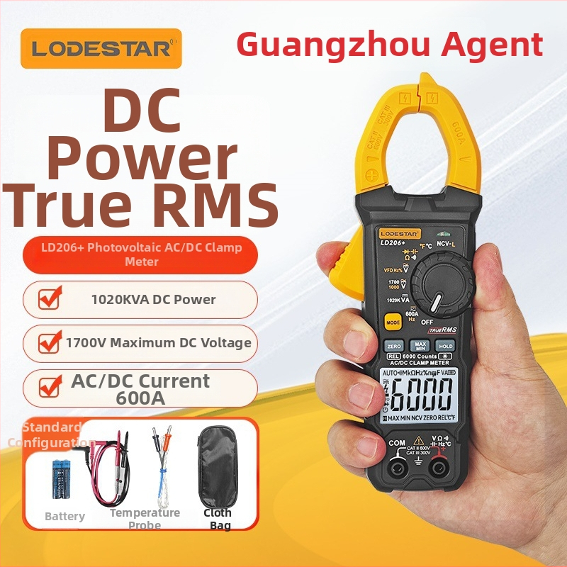 LD201+ digitálny kliešťový multimeter – True RMS, vysoká presnosť, multifunkčný elektrický tester