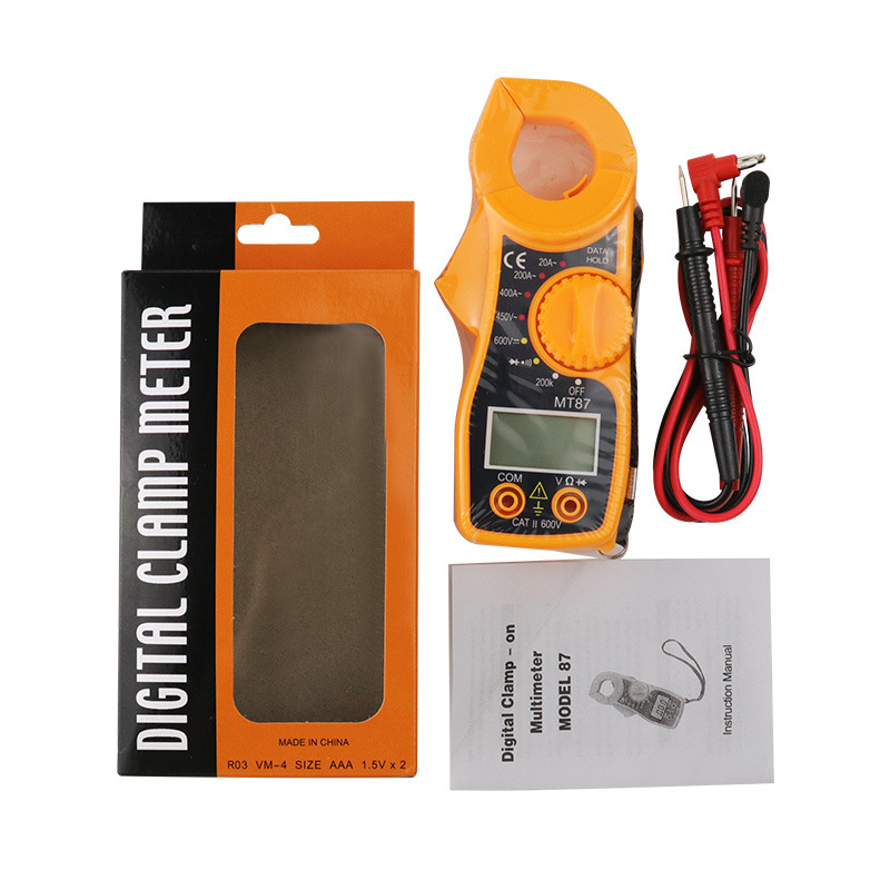 MT87 skaitmeninis klampinis multimetras su skaitmeniniu ekranu, pilna apsauga, laidumo testas su pyptimu, srovės matavimas