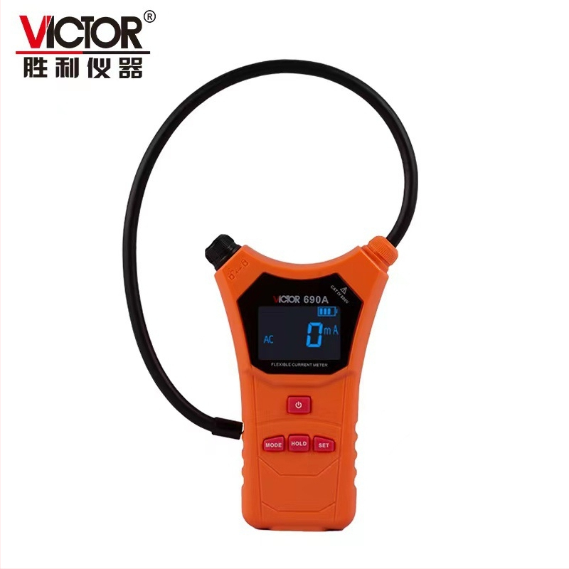 VC690 klampmér s pružnou čeľusťou, meranie prúdu v mA, AC/DC únikový prúd, vysoká presnosť