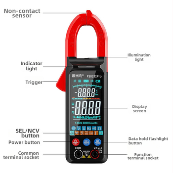 Klešťový digitálny multimetr, automatické inteligentné meranie DC prúdu, vysoká presnosť