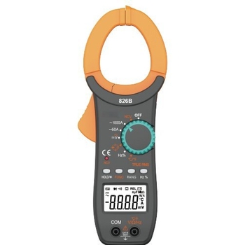 Klešťový ampermeter 826B6000, inteligentný digitálny s automatickým rozsahom, meranie teploty, 1000 A