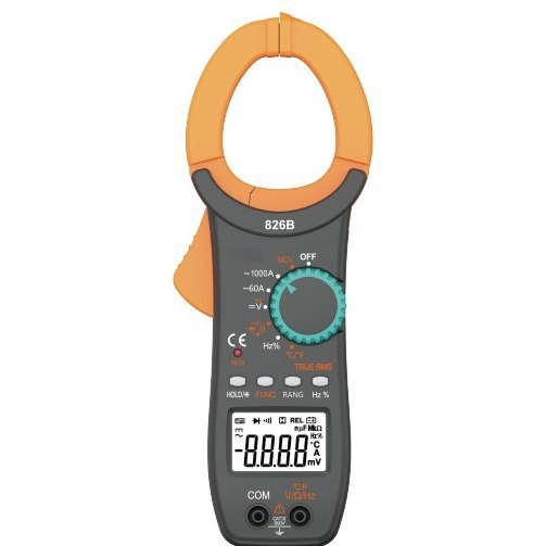 Klešťový ampermeter 826B6000, inteligentný digitálny s automatickým rozsahom, meranie teploty, 1000 A