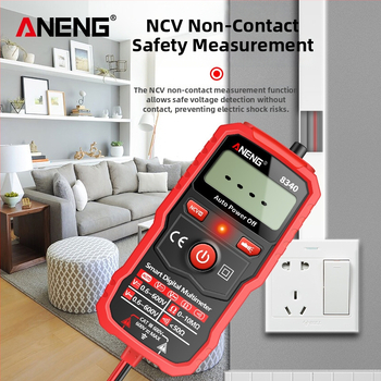 ANENG digitálny multimetr s automatickým rozsahom, vysoko presný, ochrana proti vzplanutiu, kompaktný ručný dizajn, pre domáce použitie