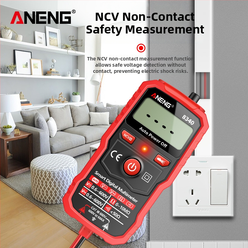 ANENG digitālais multimetrs ar automātisko diapazonu, augsta precizitāte, aizsardzība pret degšanu, kompaktā rokas dizains, lietošanai mājās