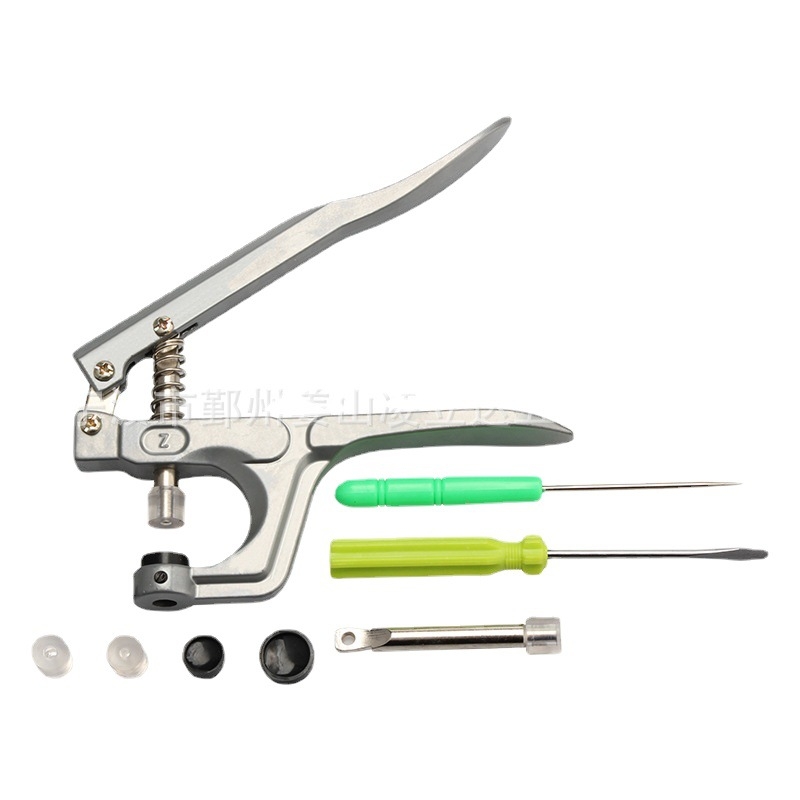 Ръчни клещи за монтиране на четири копчета от смола, алуминий, тегло 300 g, T3/T5/T8