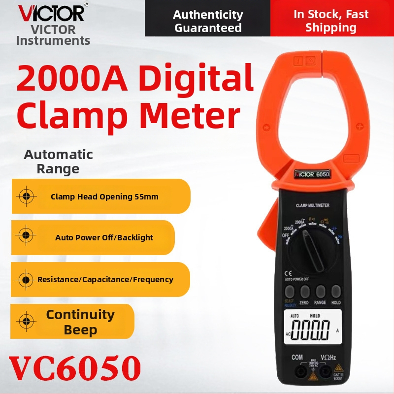 Victory VC6050/VC6052 Digitálny klampmeter AC/DC, 2000 A, 3999 zobrazení