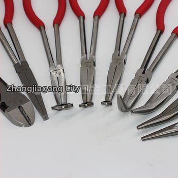 Klešta s dugim nosom, duge savijene čeljusti, 45° O-tip, 55# čelik