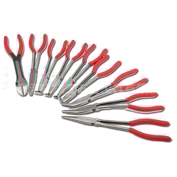 Klešta s dugim nosom, duge savijene čeljusti, 45° O-tip, 55# čelik