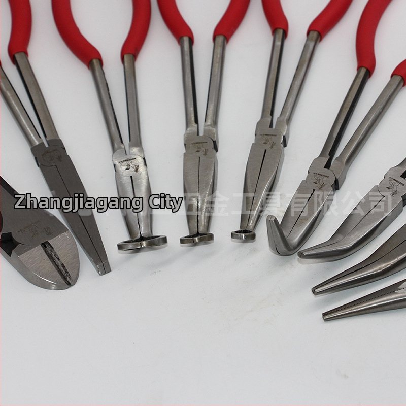 Klešta s dugim nosom, duge savijene čeljusti, 45° O-tip, 55# čelik