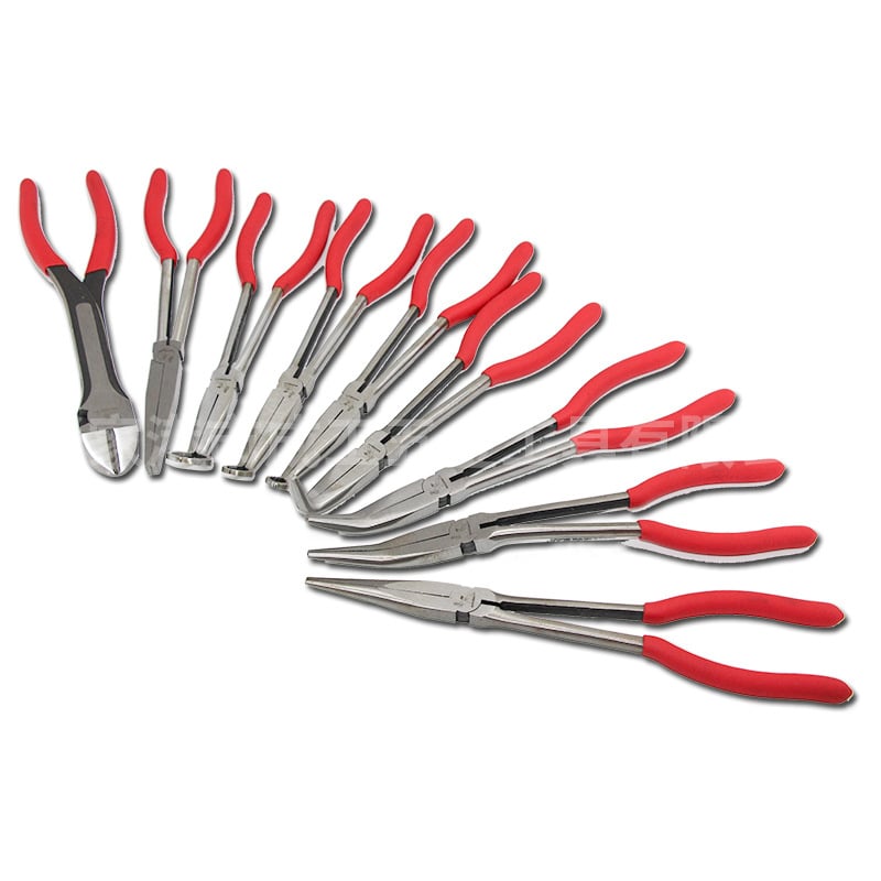 Klešta s dugim nosom, duge savijene čeljusti, 45° O-tip, 55# čelik