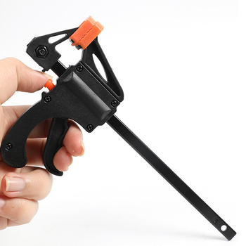 F-clamp cu mecanism de declanșare, bidirecțional, din oțel unelte, 0.07 kg