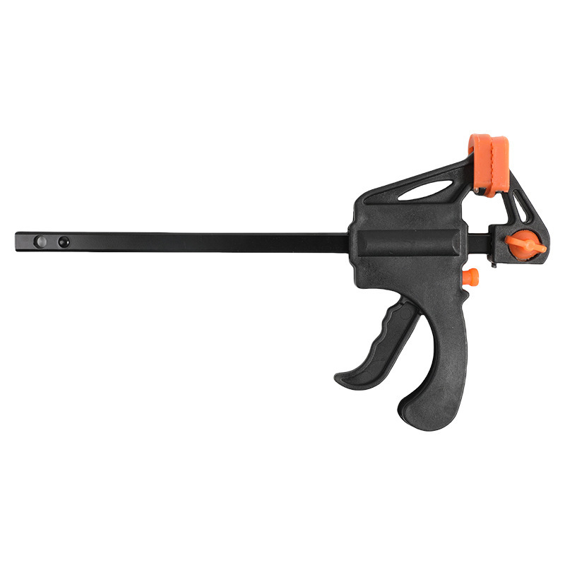 F-clamp cu mecanism de declanșare, bidirecțional, din oțel unelte, 0.07 kg