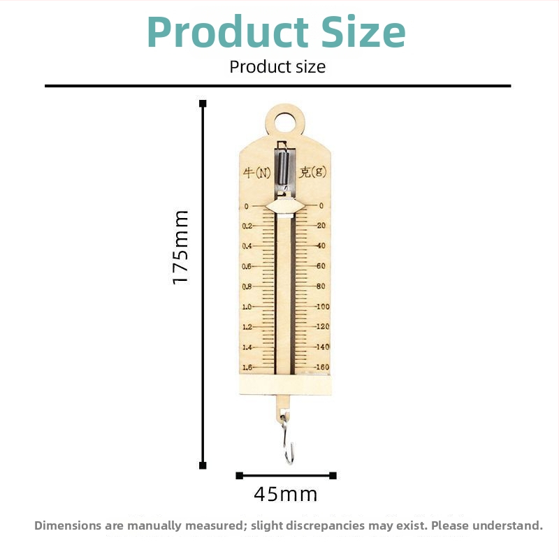 Dynamometer s pružinou – drevená vzdelávacia hračka pre vek 7–14, balené v taške, OEM logo