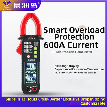 Digitálny klampmetr pre elektrickú údržbu, vysoká presnosť, inteligentný, hlasové vedenie, meranie AC prúdu 0-600 A, LEB displej