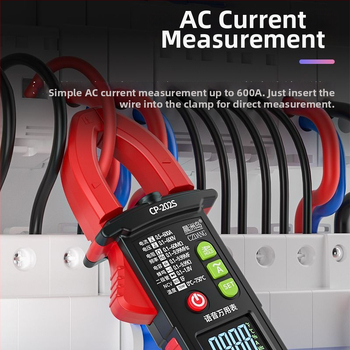 Digitálny klampmetr pre elektrickú údržbu, vysoká presnosť, inteligentný, hlasové vedenie, meranie AC prúdu 0-600 A, LEB displej