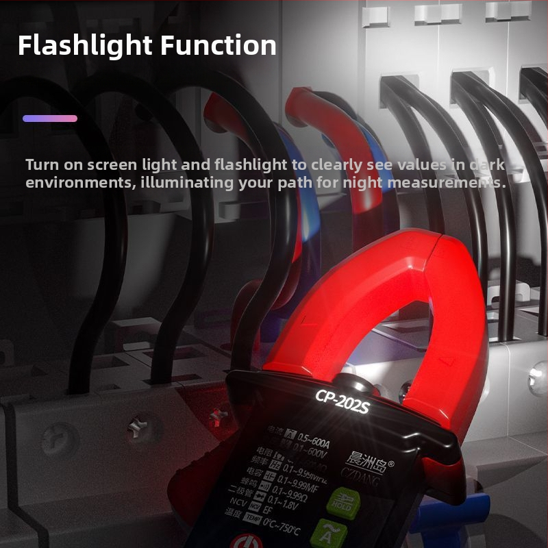 Digitálny klampmetr pre elektrickú údržbu, vysoká presnosť, inteligentný, hlasové vedenie, meranie AC prúdu 0-600 A, LEB displej