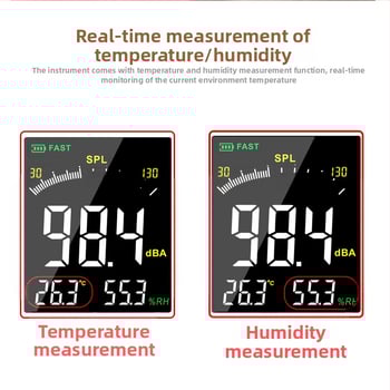 Hima AS844+ digitálny hlukomer, rozsah merania 30–130 dB, presnosť ±1,5 dB, rozlíšenie 0,1 dB