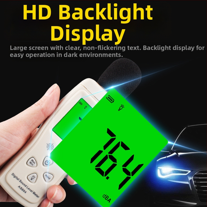 AS804 digitālais troksnimērs, portatīvs, diapazons 30-130 dBA, precizitāte 1.5 dB, rezolūcija 0.1 dB