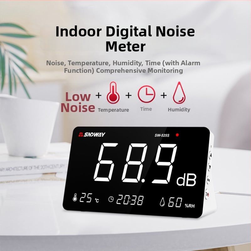 Stolný digitálny merač hluku SW-525S pre domáce použitie, merač hladiny zvuku