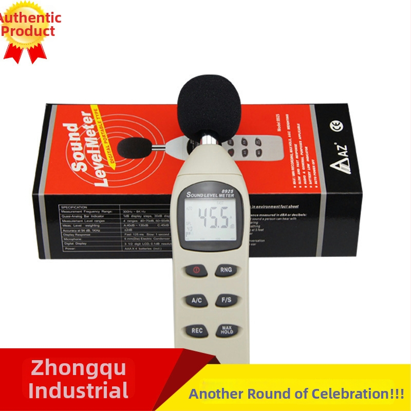 Digitálny hlukomer AZ8925 – rozsah 40–130 dB, presnosť ±2 dB, rozlíšenie 0,1 dB, prevádzková teplota -10…60 °C