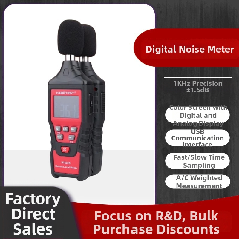 HT622B Digitálny hlukomer – rozsah 30–130 dBA, presnosť ±1.5 dB, rozlíšenie 0.1 dB