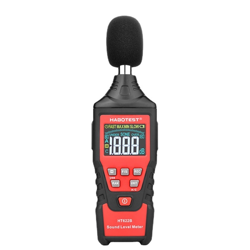 HT622B Digitálny hlukomer – rozsah 30–130 dBA, presnosť ±1.5 dB, rozlíšenie 0.1 dB