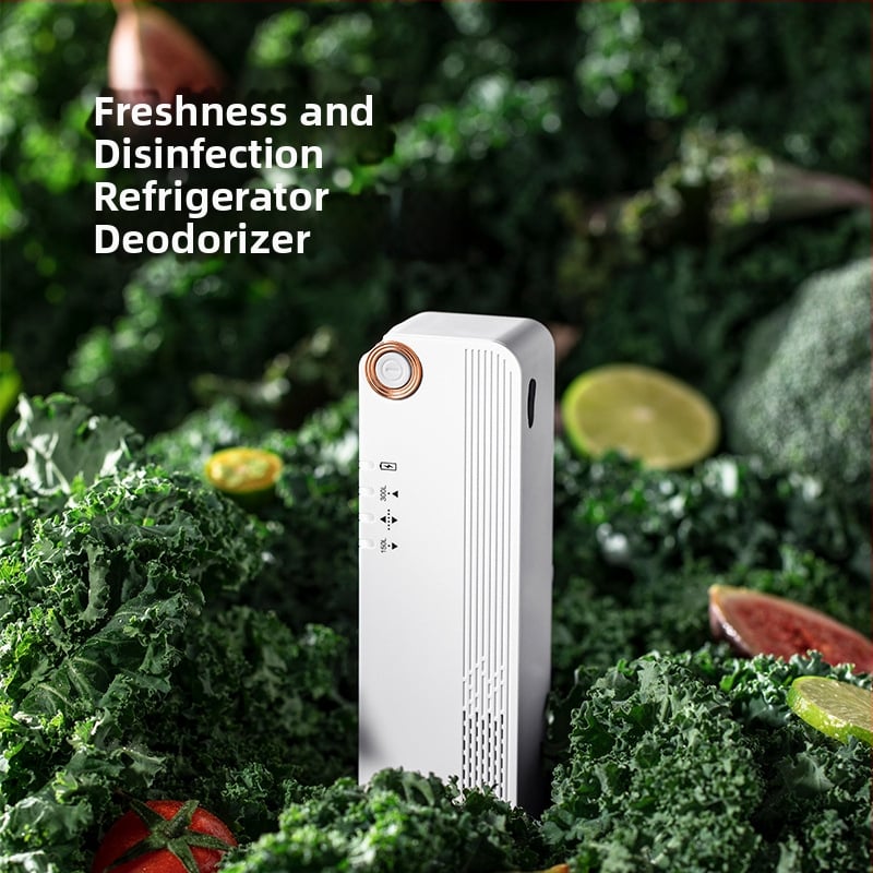 Dezodorizátor a sterilizátor do chladničky, USB napájaný, model QH-XD16, vhodný pre 41–60 m², hluk <45 dB, tlačidkové ovládanie