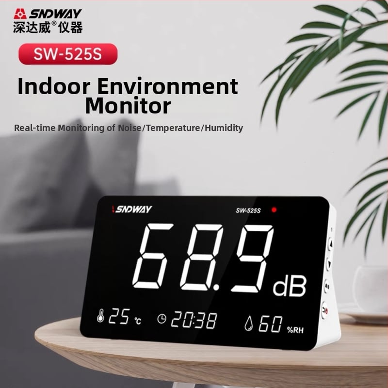 Stolný digitálny merač hluku SW-525S, rozsah 30-130 dB, presnosť ±1.5 dB, rozlíšenie 0.1 dB, prevádzková teplota 0-40°C