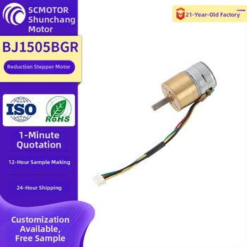 Mikro krokový motor BJ1505BGR, 12 V, 0,075 A, 150 ot/min, 86,24 mN·m