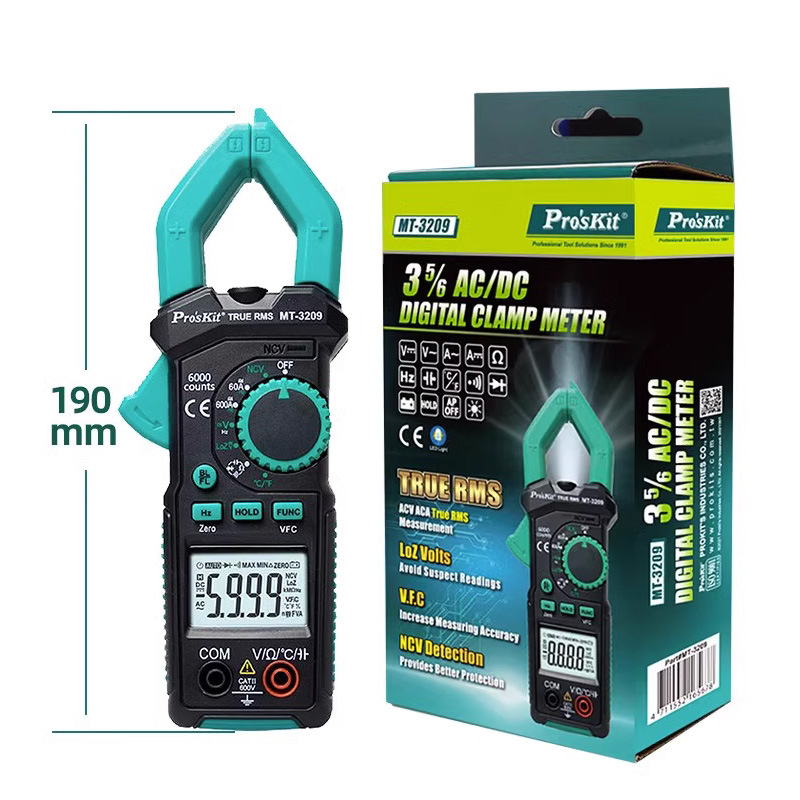 Prokits Baogong MT-3109 klešťový ampermeter s digitálnym displejom, AC/DC – vysoká presnosť