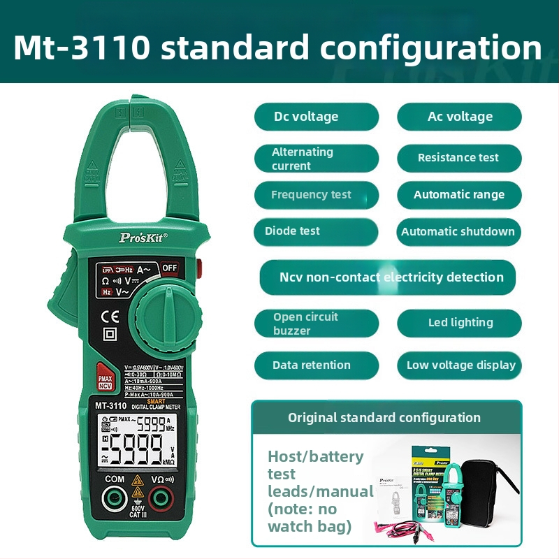 Prokits Baogong MT-3109 klešťový ampermeter s digitálnym displejom, AC/DC – vysoká presnosť