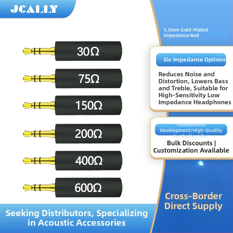 JCALLY JC Impedances Stienis — in-ear austiņu impedances testeris, 3,5 mm taisnais konektors, 75/150/200/400/600 Ω, 20–20 kHz, 112 dB