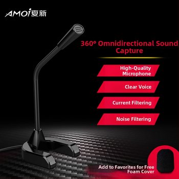 Amoi G8 USB kondenzátorový mikrofón pre počítač, živé vysielanie a karaoke – 20Hz-20kHz, SNR ≥95dB, Plug-and-Play, USB napájanie 5V