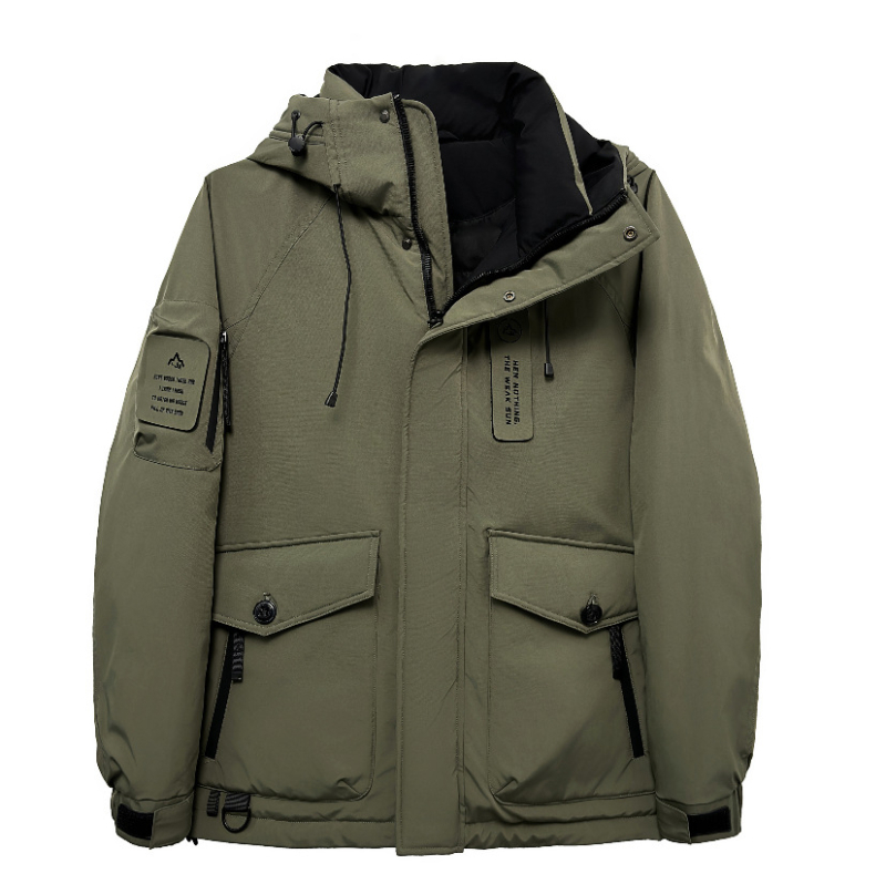 3-v-1 pánska zimná bunda s dlhým strihom, výplň bielym husím páperím 76–80%, objem výplne 550, podšívka 100% polyester