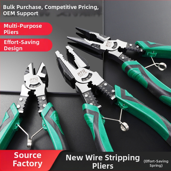 Clește de blocare cu arc, nasuri subțiri, dezizolarea cablurilor, oțel crom-vanadiu, industrial