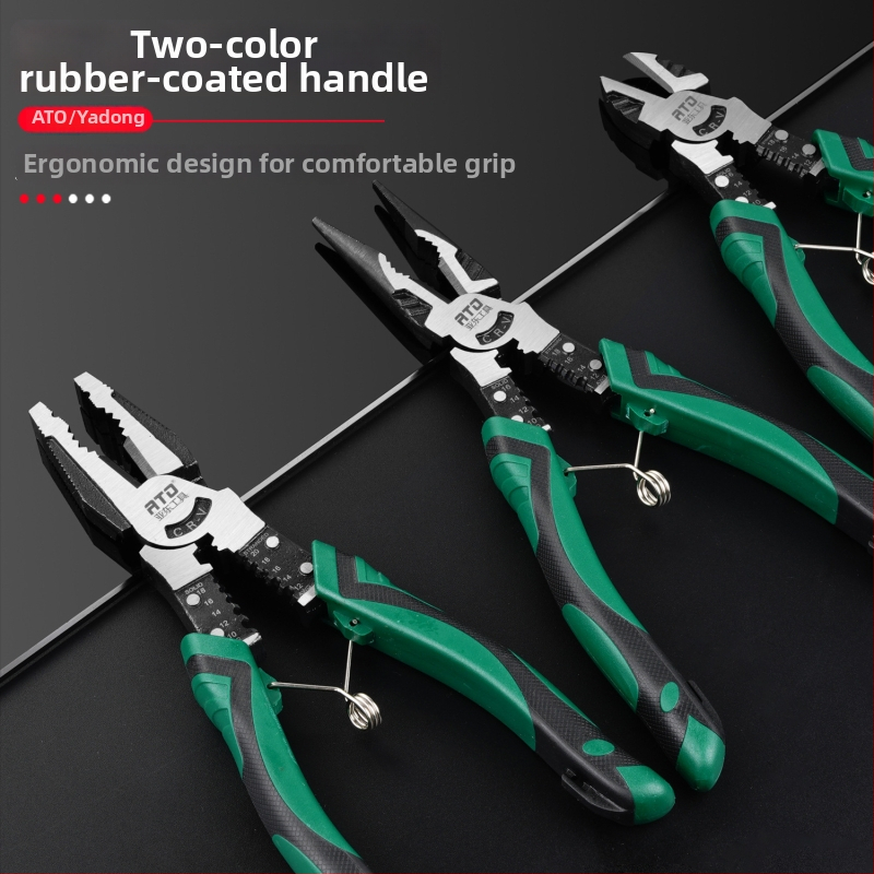 Clește de blocare cu arc, nasuri subțiri, dezizolarea cablurilor, oțel crom-vanadiu, industrial