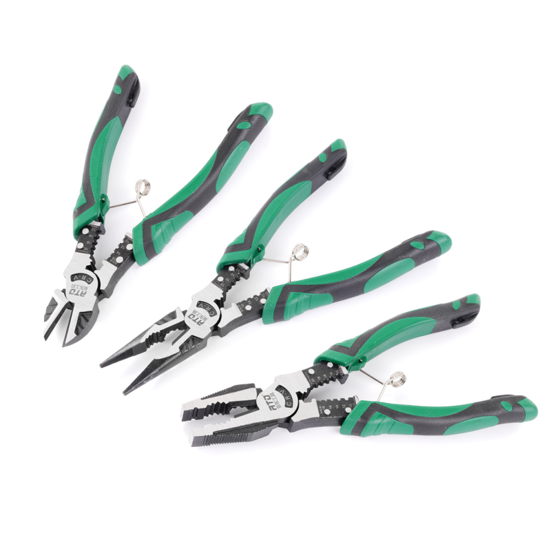 Clește de blocare cu arc, nasuri subțiri, dezizolarea cablurilor, oțel crom-vanadiu, industrial