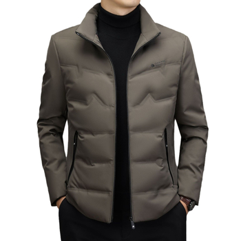 Pánska péřová bunda - Slim fit, Zapínanie na zips, Turn-down golier, Napĺňanie 550, Obsah páperia 51–55%