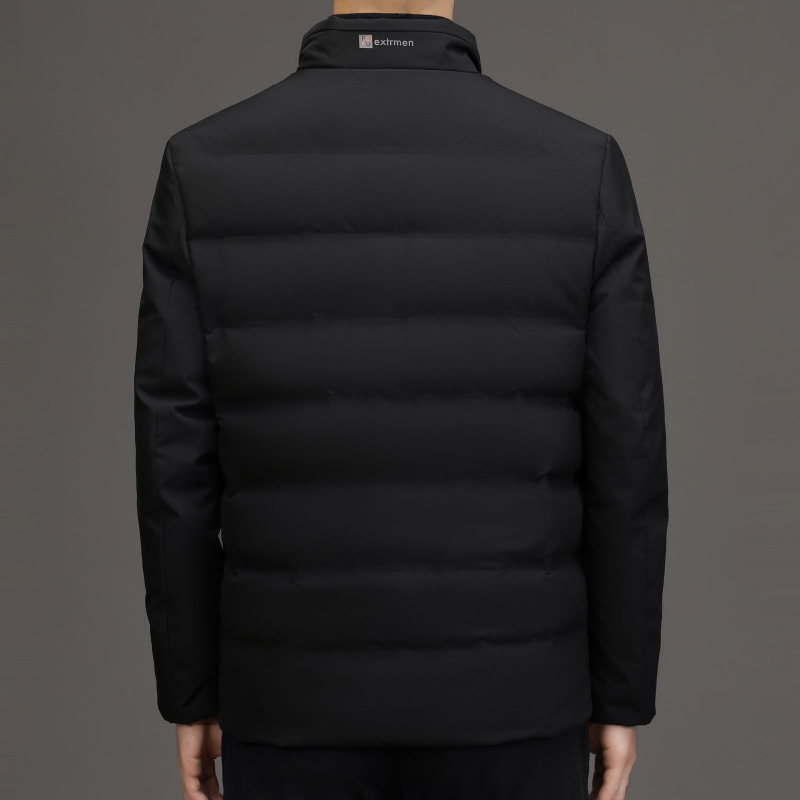 Pánska péřová bunda - Slim fit, Zapínanie na zips, Turn-down golier, Napĺňanie 550, Obsah páperia 51–55%