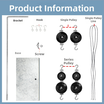 Fyzikálne učebné pomôcky: sada kladiek pre výučbu s držiakom a kovovými háčikmi, dynamometer (Kov)
