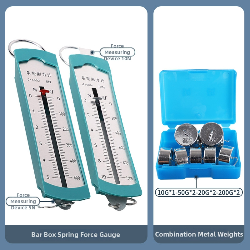 Fyzikálne učebné pomôcky: sada kladiek pre výučbu s držiakom a kovovými háčikmi, dynamometer (Kov)