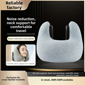 U-tvarovaný pamäťový cestovný vankúš, podpora krku, poťah polyesterovo-bavlnený, moderný minimalistický štýl