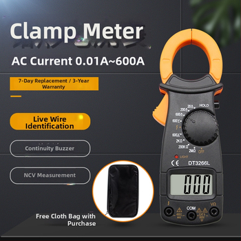 Klemný ampermeter DT3266L / VC3266L s digitálnym displejom, bzučákom a meraním odporu živého vodiča