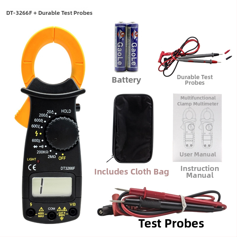 Klemný ampermeter DT3266L / VC3266L s digitálnym displejom, bzučákom a meraním odporu živého vodiča